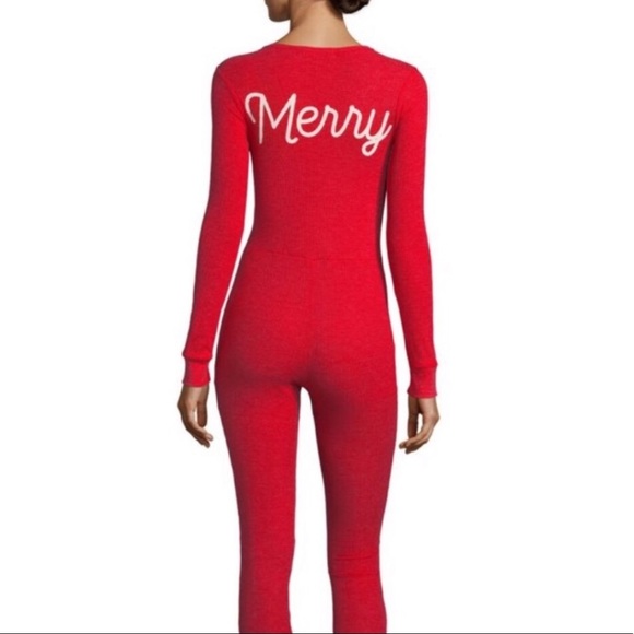 Wildfox Other - Wildfox Red “Merry” Long John Pajamas XS